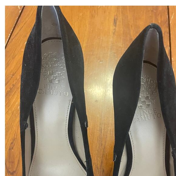 Vince Camuto Black Suede Heels Size 9M/39 Classic Pumps Stiletto Heel - Picture 4 of 9
